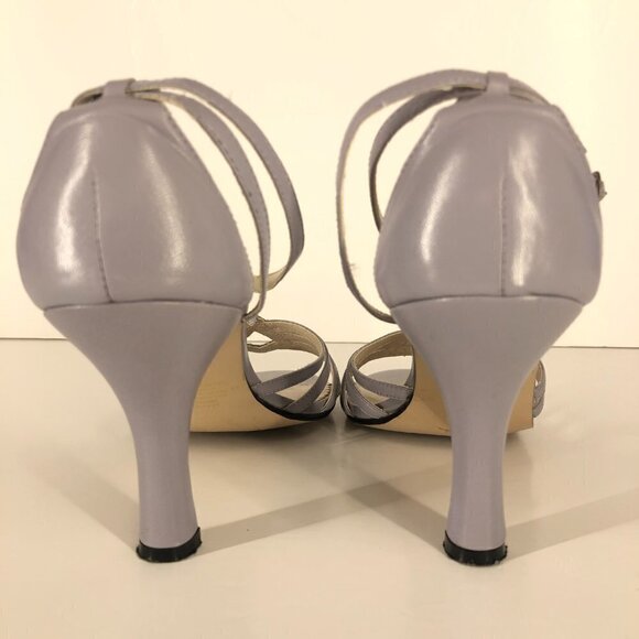 Bisou Bisou Lilac Embellished Diamond Multi-Strap Open Toe 3" Sandal Heels Sz 8‎ - Picture 3 of 16